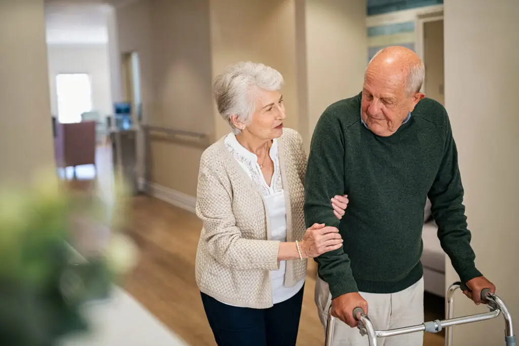 woman helping her husband